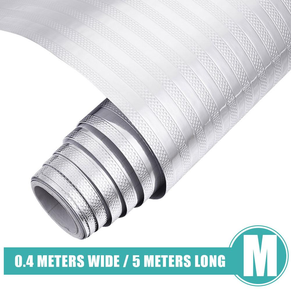 Aluminum Foil Stickers Kitchen Oil-proof Wall Stickers Waterproof Self-adhesive Wallpaper Kitchen Backsplash Striped Wallpaper: JJ2026105-M