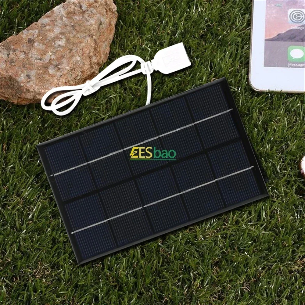 Solar Panel USB Waterproof Outdoor Hiking Camping Portable Battery Mobile Phone Charging Bank Charging Panel