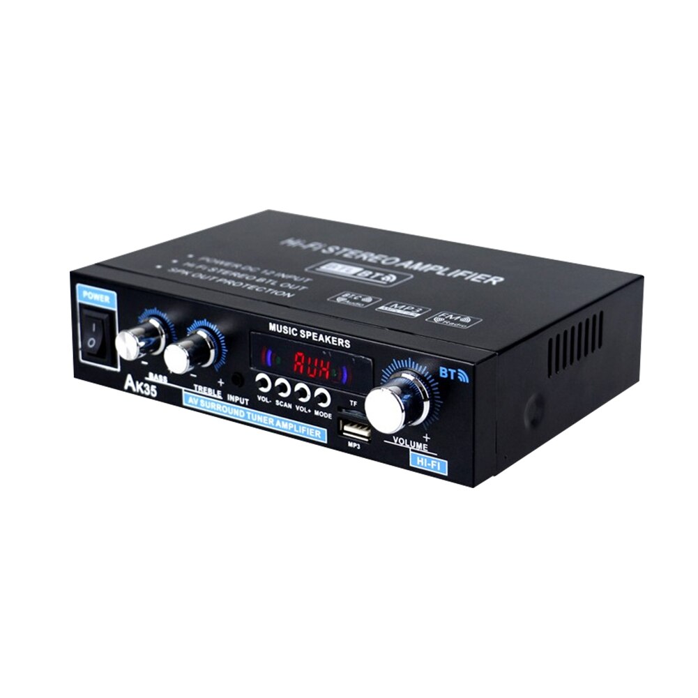 AK35 Bluetooth-Compatibel Hifi Stereo Audio Versterker Amp Met Usb Tf Rca Aux + Remote: SILVER
