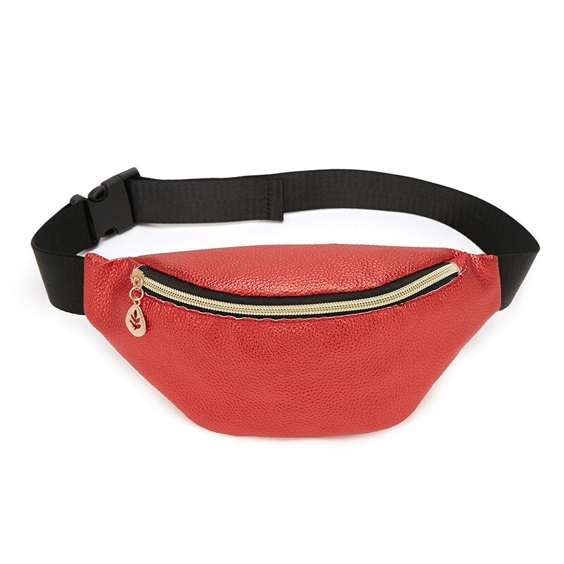 Waist Bag Travel Organizer Lady Anti-theft Chest Bag Waterproof Leather Shoulder Bag Sports Crossbody Bag: Red