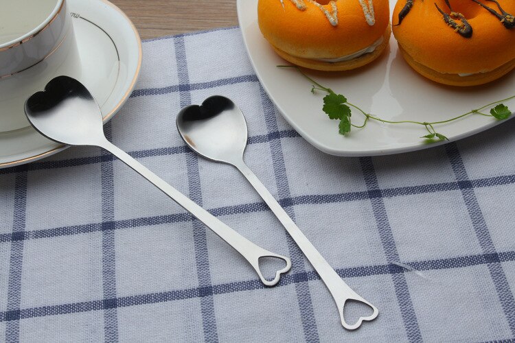 16 Stuks Hartvormige Lepel Koffie Theelepel 7 Inch Set Rvs Lange