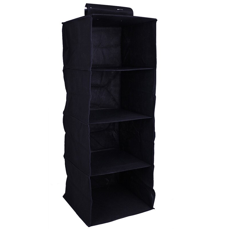 4 Tier Hanging Wardrobe Organizer Clothes Storage Home Storage Tool hanging organiser accessory for your wardrobe: black