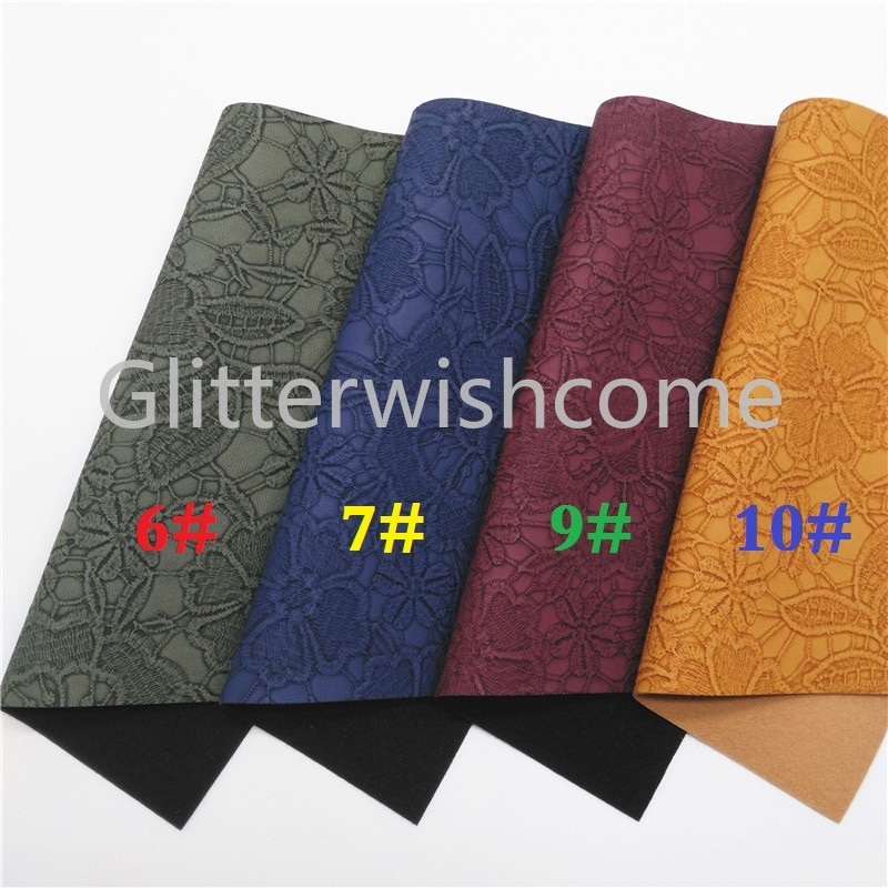 Glitterwishcome 21X29CM A4 Size Vinyl Voor Bows Iriserende Reliëf Bloemen Leer Stof Kunstleer Lakens voor Bows, GM604A