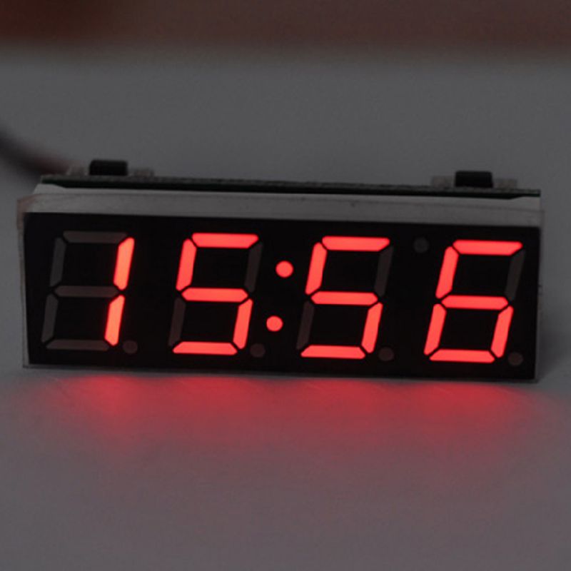 Car Digital Tube Electronic Clock LED Three-In-One Time + Temperature + Voltage a Basic Version of the Microcontroller Electron
