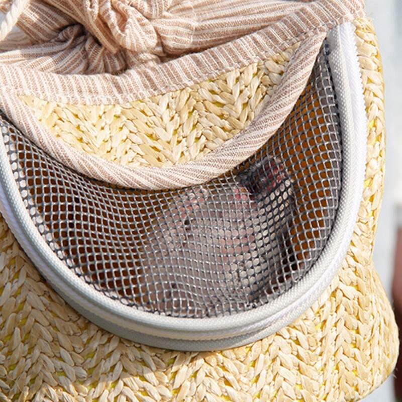 Bolsa de transporte para hámster, bolsa de transporte para exteriores, accesorios para hámster, Color natural, bolsos de hombro para mascotas, transpirables