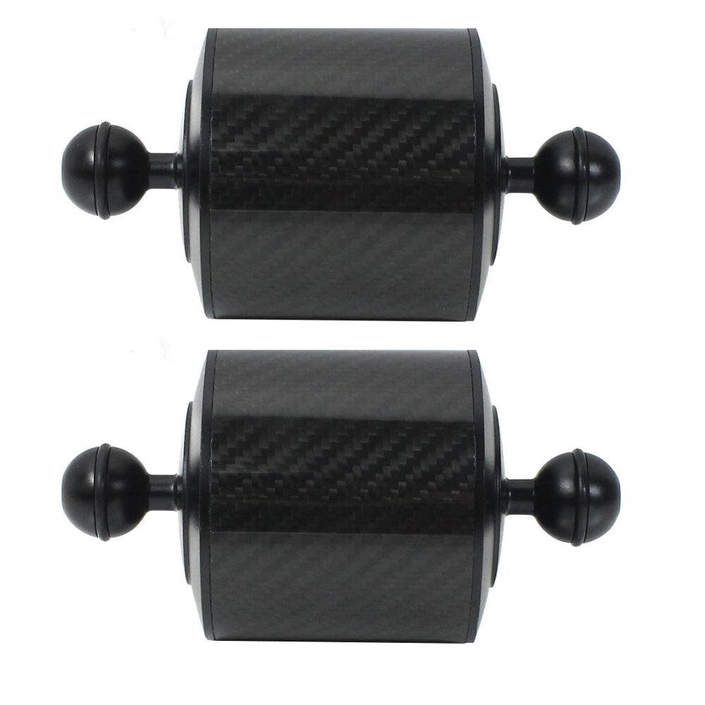 BGNing flotador de fibra de carbono para buceo, flotabilidad, brazo acuático D80mm, doble bola, brazo flotante, cámara de buceo, bandeja de submarinismo: 5inch 2pcs