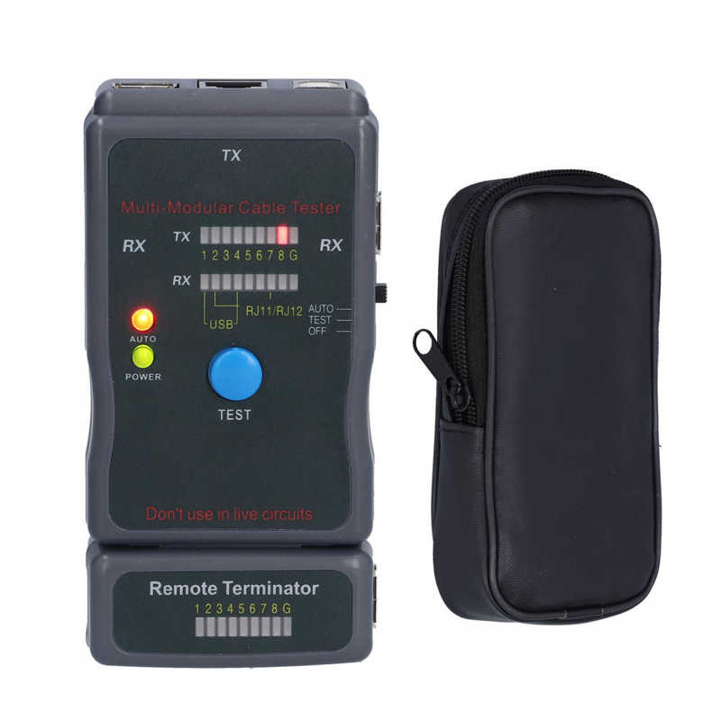 Network Cable Tester RJ45 RJ11 USB BNC Coaxial Wire Line Finder Diagnose Tool DC 9V