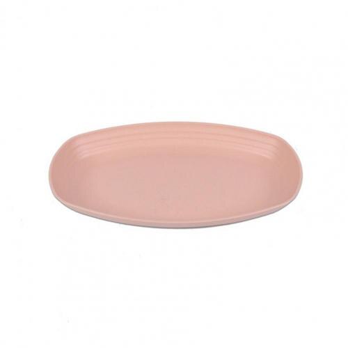 Attractive Dessert Plate Stackable Easy to Use Plastic Multi-purpose Heat-resistant Meal Plate: Pink