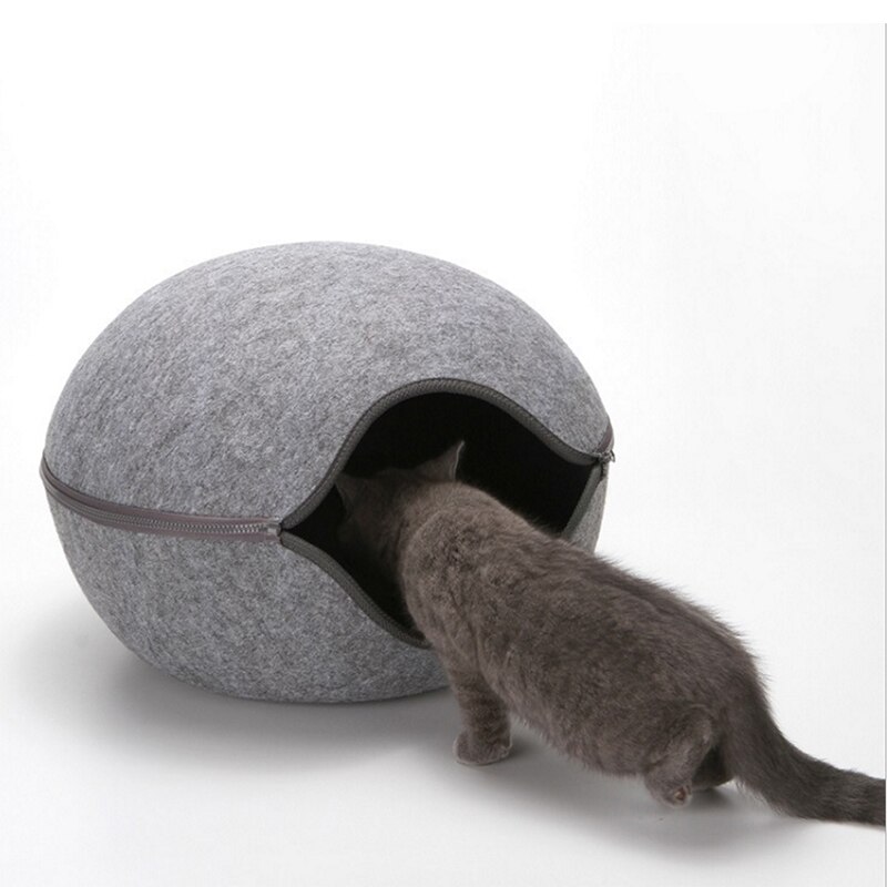 Æg formet hyggefiltet katte seng kæledyr hus seng hyggelig hule kæledyr kurve solid mini varm blød kæledyr sovepose hunde kennel senge reden: Default Title