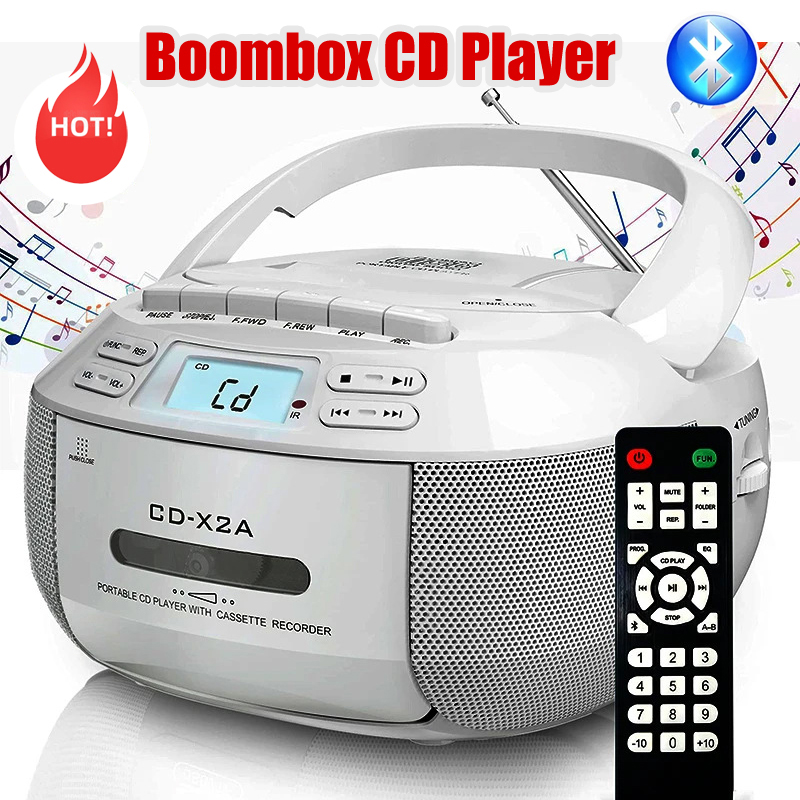 Boombox CD Cassette Player Bluetooth FM Tape Portable CD player Student Learning U disk MP3 Stereo Music Player
