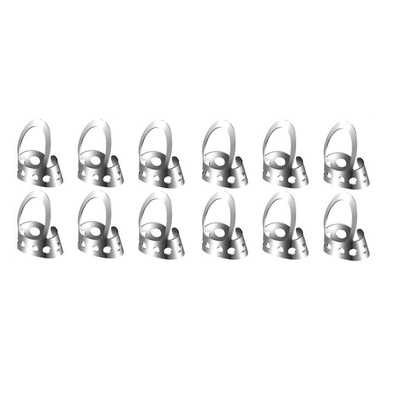 12 pièces en acier inoxydable doigt médiator guitare réglable grande taille moyenne ou petite pour guitare acoustique Banjo ukulélé: Default Title