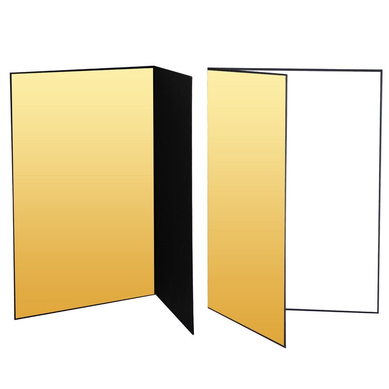 Foleto Fotografie Karton Vouwen Reflector Zwart Goud Wit Dik Papier Boek Board Reflecterende Voor Camera Foto Schieten