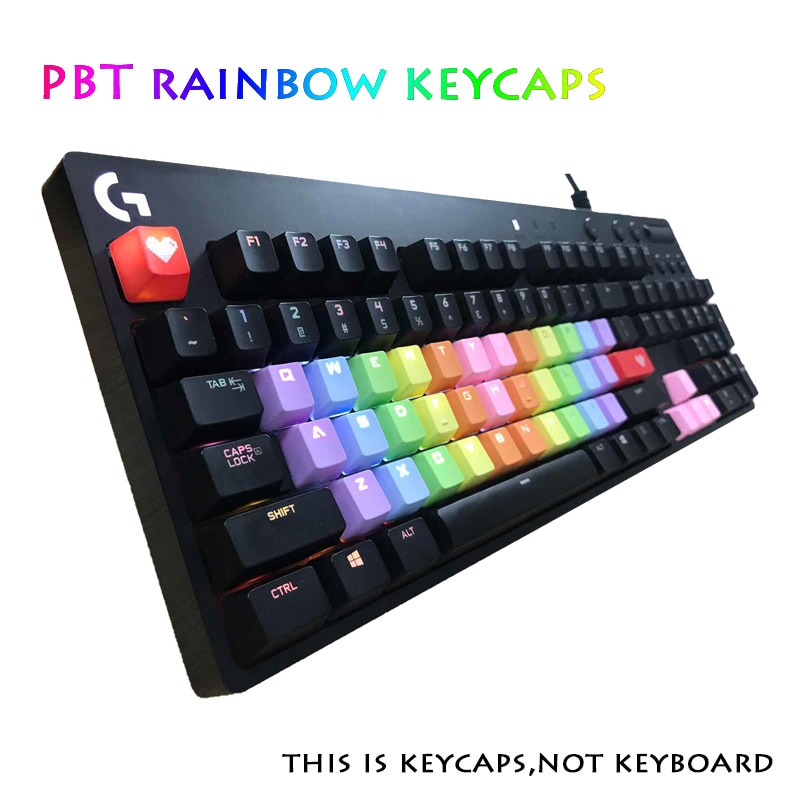 Pbt Regenboog Keycaps 37-Toetsen Shot Translucidus Backlight Mechanische Toetsenbord Key Cap Voor Cherry Mx Oem Hoogte