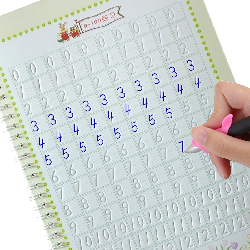 Nuovo Numeri Arabi Quaderno Groove Design Bambini script di Regolare esercizi di Cancelleria per la scuola primaria sacchetto di scuola gli studenti Principianti