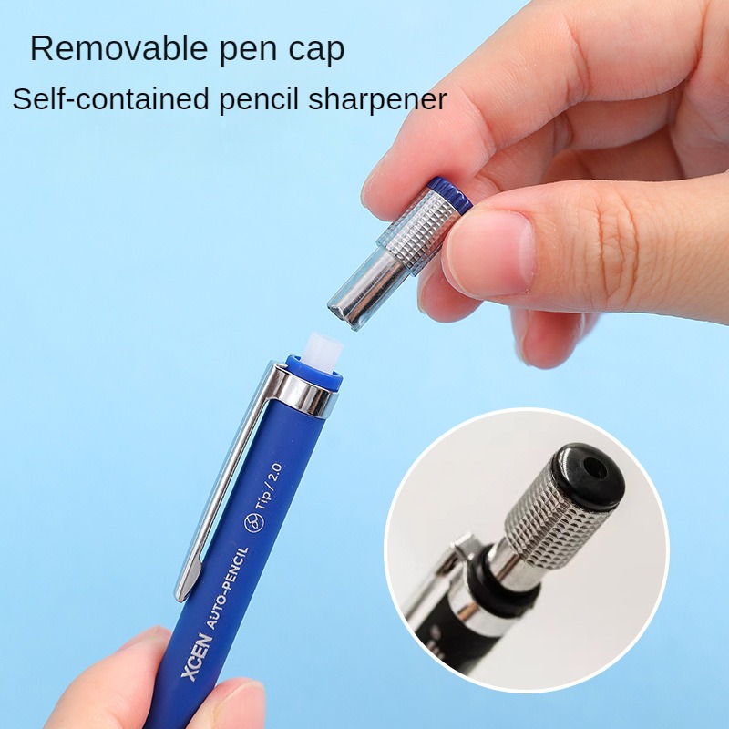 2,0 mm Druckbleistift-Set 2B, automatische Bleistifte mit farbigen/schwarzen Minenminen für Entwurfszeichnungen, Schreiben, Basteln, Kunstskizzen