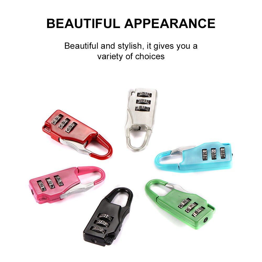 3 Dial Digit Password Combination Padlock Suitcase Mini Coded Keyed Anti-Theft Locks Multi Colors Safe Metal Code Lock