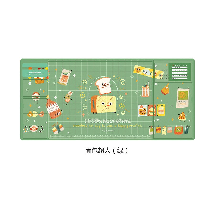 Oversized Waterproof Pu Mouse Pad Student Writing Pad Office Computer Desk Mat Laptop Cushion Desk Organizer with Calendar: 4