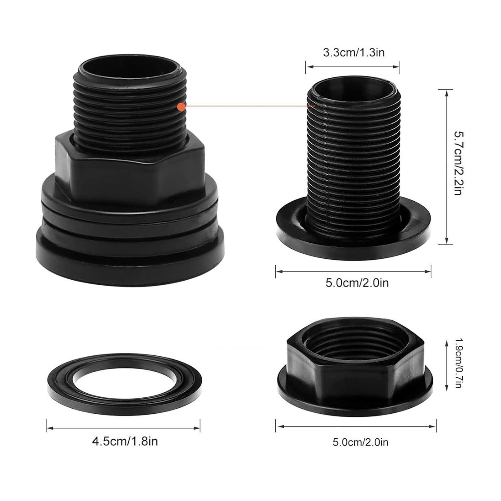PVC Bulkhead Fitting Easy to Install Garden Bulkhead Spigot Kits Sturdy Multipurpose for Rain Barrels Aquarium Tubs Garden Ponds