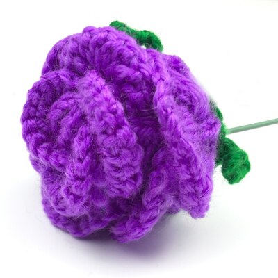 4 pieces/Lot Artificial flower Decoration Finished Yarn Manual DIY Crochet Thread Knit Valentine Girlfriends: Purple