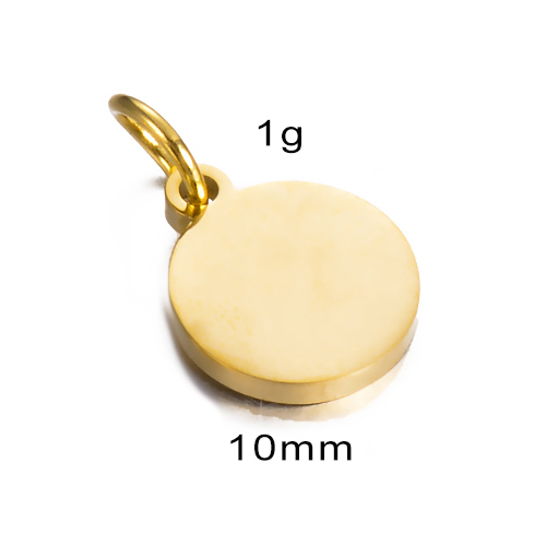 Étiquettes rondes polies en acier inoxydable, breloques 6mm/8mm/10mm/12mm/15mm pour la fabrication de bijoux à faire soi-même, , 10 pièces/lot: Plaqué de cuivre antique
