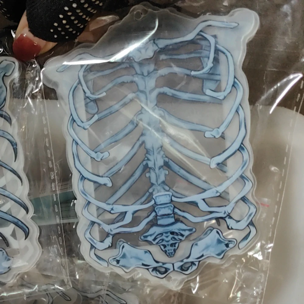 Mini marco de fotos de 3 pulgadas, 5,5x8,5 cm, tarjeta gótica, marco de exhibición acrílico Gumei, marco de fotos de esqueleto de calavera, puede acomodar el tamaño de la foto: Azul