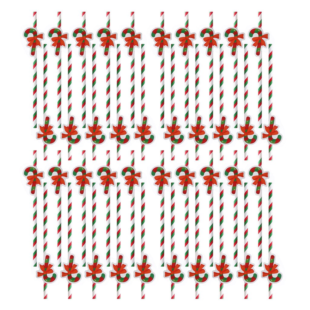 Kerst papieren rietjes kerstman drinkrietje vrolijke kerstversiering voor thuis kerstfeest benodigdheden  #t1p: D