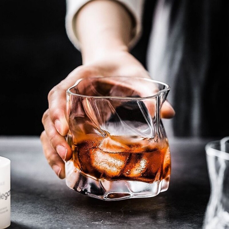 Set of 2 Crystal Whiskey Glasses for Drinking Bourbon Scotch Whisky Cocktails Cognac - Old Fashioned Cocktail Glass Tumblers