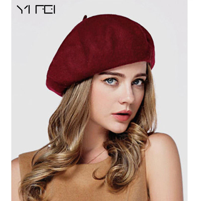Vinter dam hatt vintage basker ull 32 färger keps pillbox hatt gorras planas hombre hattar basker boinas mujer ull mössa hatt