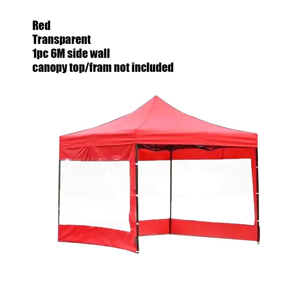Lado Glorieta, marquesina tienda de la tela de Oxford de jardín impermeable Canopy refugio Windbar translúcido/Normal mirador Pared 3x 3m/6m: 6M red Translucent