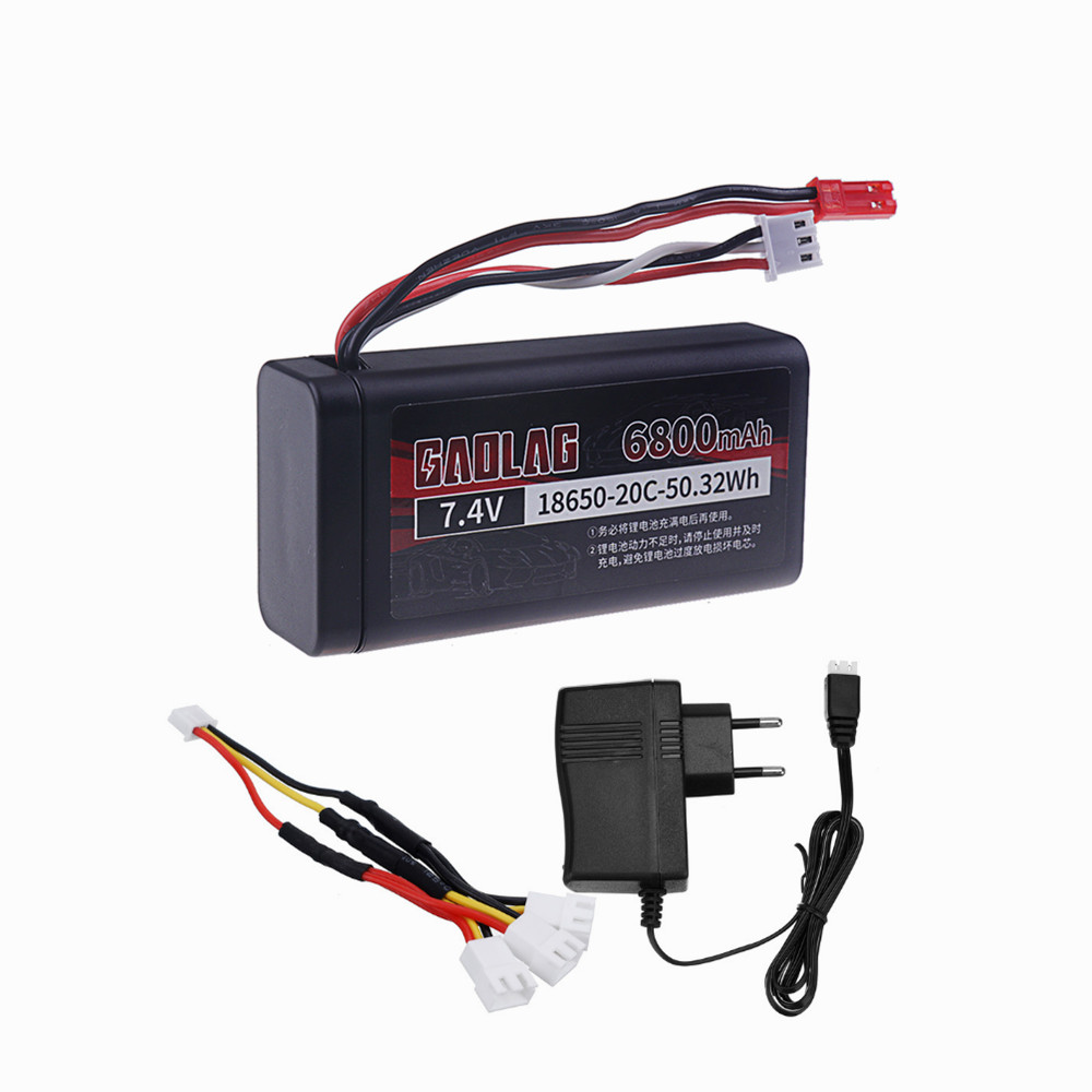 7.4V 6800mAh Li-ion Battery - 2S JST Plug - for UDIRC SG1603 SG1604 RC Cars: Lavender