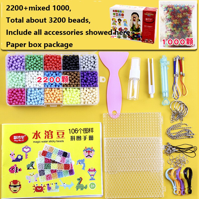 Kinder DIY Magie Wasser Klebrige Aqua Perlen Kit 5mm Sicher PVA Ball Perlen Handwerk Werkzeug Set Nicht Bügeln box für Kinder: YG10129-15-3200BX