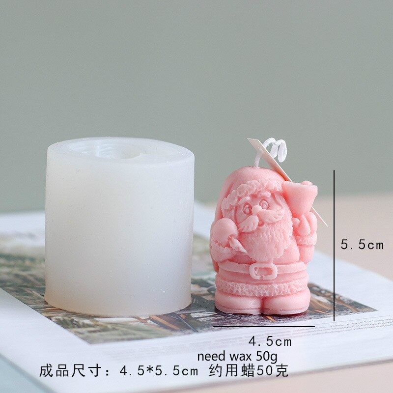 Santa Aromatherapie Kaars Mold Kerst Diy Cake Bakken Gips Silicone Mold 3d Siliconen Mal Voor Kaars Maken Hars Mallen