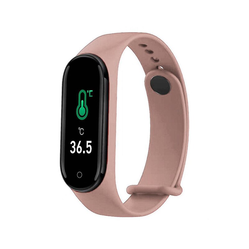 Bingofit M4 Pro Smart Wirstband Hartslagmeter Fitness Activiteit Tracker Waterdichte Smartband Temperatuur: pink