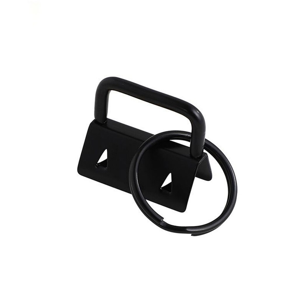 50Pcs Diy Stof Sleutelhanger Fob Polsbandje Met Key Ring Voor Lanyard Bagage Riem Accessoires (25Mm, zilver)