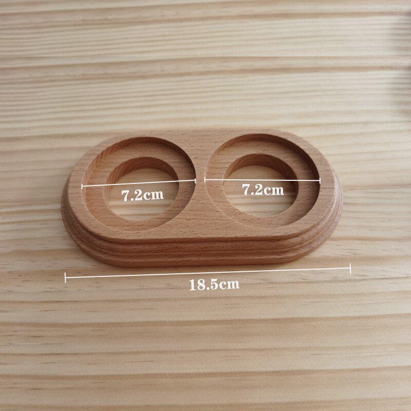 Retro Switch Socket Wooden Base EU Socket 1-3 Gang Wooden Base Brown Primary Wood Color Switch Accessories Hole Diameter 72mm: 2-Gang Primary Color