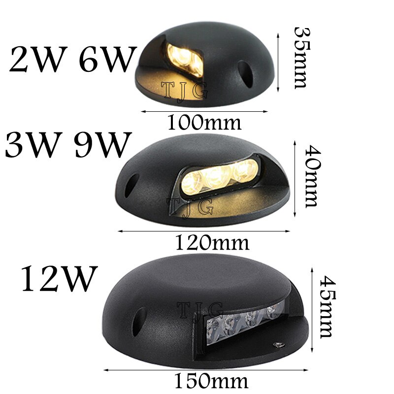 3W 6W 9W 12W IP68 Waterproof LED Underground Light Outdoor Ground Garden Path Floor Buried Yard Spot Landscape AC85-265V DC12V