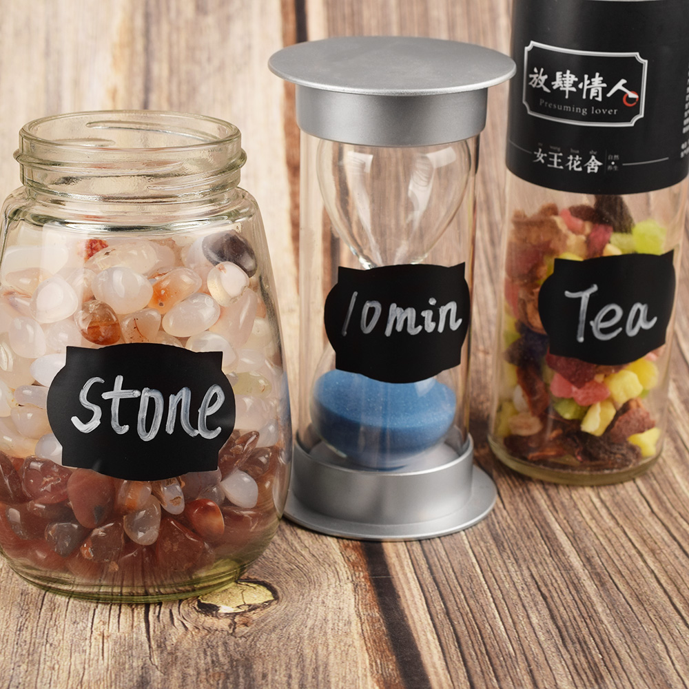 192pcs Spice Stickers Removable Kitchen Label Sticker Jars Stickers Organizer Storage Bottles Jar Jam Labels Blackboard Decals