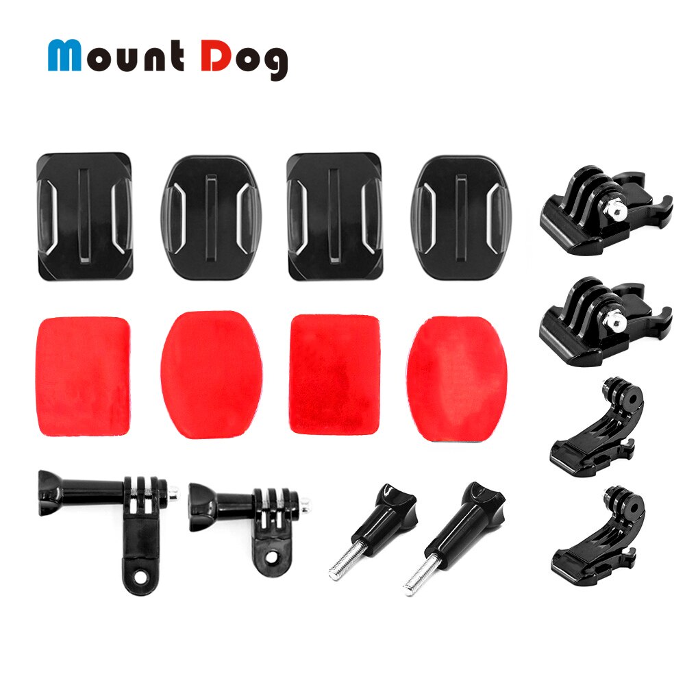 Voor Gopro Hero 7/6/5/4/3 + Actie Sport Camera Go Pro Accessoires Kit Gebogen Schroef helm Flat Mount Voor Xiaomi Yi 4K Pro Camera: Default Title