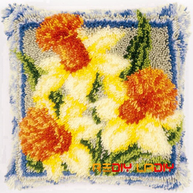 3D Klink Haak Kussen Kits De Orchidee Bloemen Diy Handwerken Haken Kleed Kits Garen Handgemaakte Onvoltooide Borduren Kussensloop: BZ778