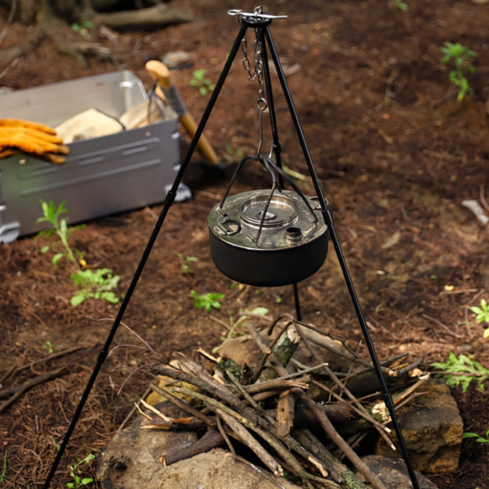 Camping Kampvuur Statief voor Hangende Pot Outdoor Kookgerei Picknick Kookpot Grill Rack Barbecue Ondersteuning Aluminium Statief