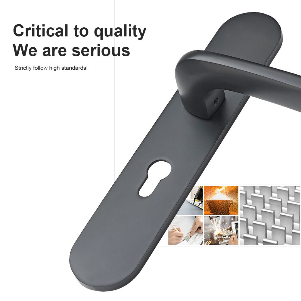 Manija de puerta negra de aleación de aluminio, pomos de puerta de casa, manijas de muebles, cerradura de cilindro, manijas de puerta de seguridad silenciosas para puertas interiores