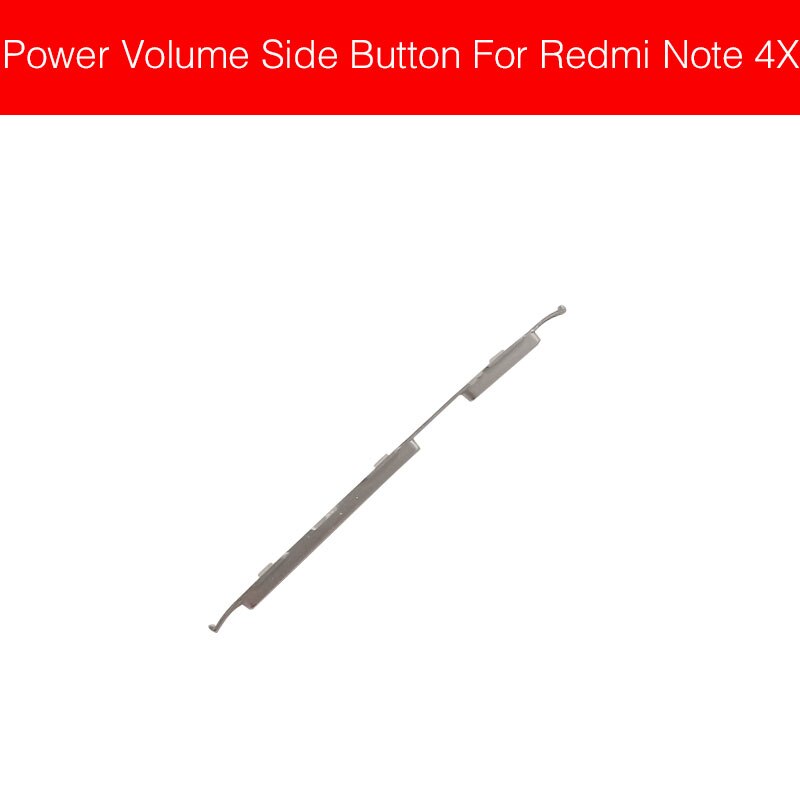 Power on/off+volym sidoknapp för xiaomi redmi hongmi red rice note 3 4 4x pro power volymkontroll reservdelar för sidoknapp: Silver not 4x