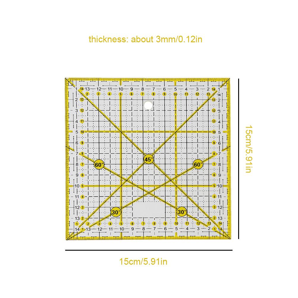 DIY Sewing Patchwork Tools Square Quilting Ruler Sewing Ruler Tailor Cutting Ruler Gadget for Home & Living 15*15CM