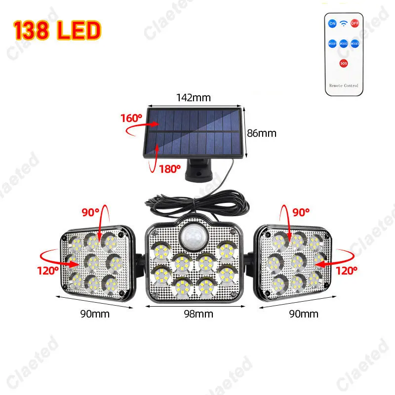 Super Bright Solar Wall Lights IP65 Waterproof Outdoor Indoor Solar Lamp With Adjustable Head Wide Lighting Angle Strong Power: pink