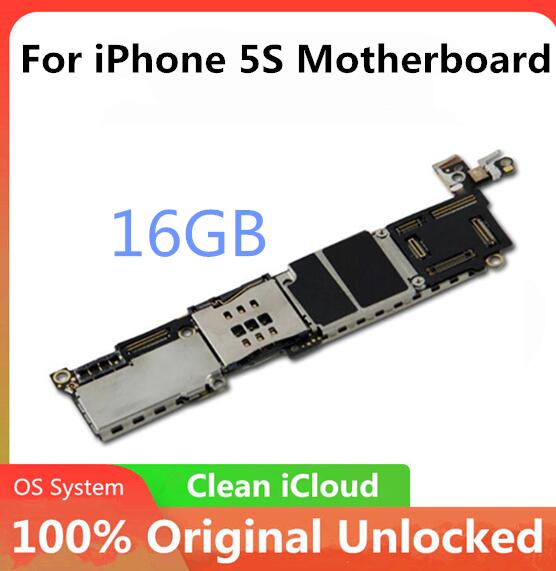 Originele Voor Iphone 4 4S 5 5C 5S 7P Moederbord Factory Unlocked Voor Iphone Moederbord met Volledige Chips Gratis Icloud: 5S 16gb