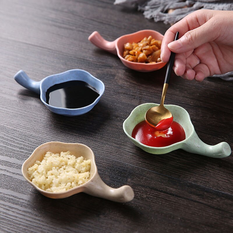 Multipropósito trigo cuenco sazonador condimento de vinagre platos pequeños para los aperitivos, aperitivo plato de salsa cocina platos vajilla