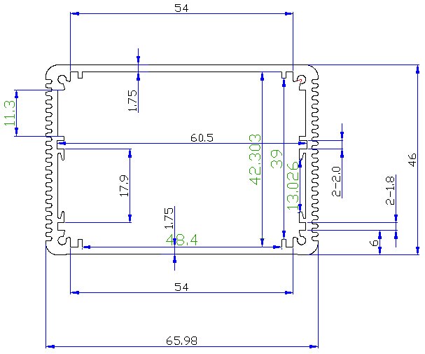 Aluminium Gehäuse für PCB POWER shell Elektrischen projekt box DIY 66*46*100mm NEUE