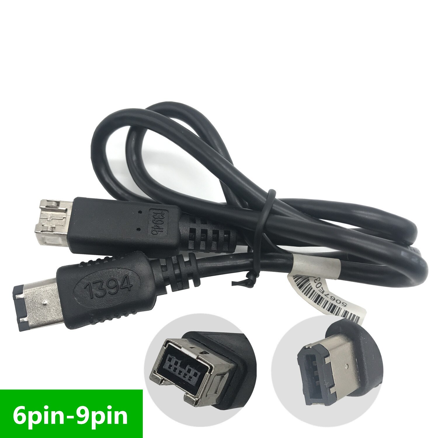 Firewire 9 pin  to 6 pin firewire 800 to firewire 400 9 pin  / 6 pin ieee 1394b kaapeli musta väri 0.6m