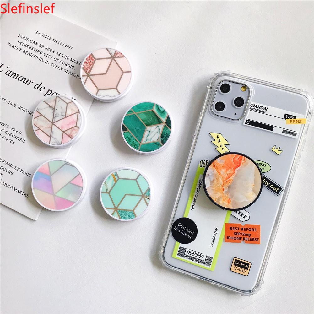 Glossy Popular Marble Expanding Phone Stand Grip Finger Rring Support Anti-Fall Round Foldable Mobile Phone Holder for iPhone 11