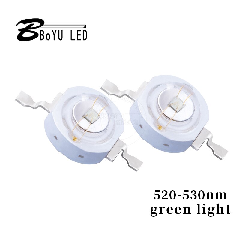 High-power LED lumens lamp beads 1-3-5W green light (520-530nm) LED diode chip flashlight stage light landscape lighting